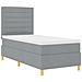 Letto con rete a molle e materasso grigio chiaro, 100x200 cm, in tessuto - Foto miniatura 6