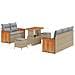 Set Divano da Giardino con cuscino 8 pcs Beige Poly Rattan - Foto miniatura 1