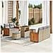 Set Divano da Giardino con cuscino 8 pcs Beige Poly Rattan - Foto miniatura 2