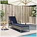 Lettino Prendisole con Cuscino Grigio 63x200x81 cm in Polyrattan (solo USA) - Foto miniatura 3