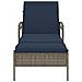 Lettino Prendisole con Cuscino Grigio 63x200x81 cm in Polyrattan (solo USA) - Foto miniatura 4