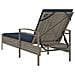 Lettino Prendisole con Cuscino Grigio 63x200x81 cm in Polyrattan (solo USA) - Foto miniatura 6