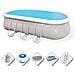 Piscina Ovale Set: Piscina, Scala Sicurezza, Pompa Filtro 800Gal, 2 Cartucce Ricambio, Telo Copertura E Telo Protezione 6.10M*3.60M*1.22M - Foto miniatura 1