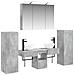 Set di mobili per il bagno 6 pcs Grigio Cemento - Foto miniatura 1