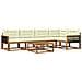 Set di divani da esterno con cuscino 6 pcs Naturale e Crema - Foto miniatura 1