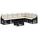 Set Divano da Giardino 8 pz Nero e Bianco Crema polyrattan - Foto miniatura 1