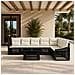 Set Divano da Giardino 8 pz Nero e Bianco Crema polyrattan - Foto miniatura 6