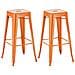 Set 2 Sgabelli Bar Joshua in Metallo I Coppia Sgabelli Industriali Scandinavian Senza Schienale Impilabili I 2 Sgabelli da Bancone H 77 cm Arancione - Foto miniatura 5