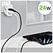Dual USB-A Charger, 24W incl. USB-C Cable 1m, white - Foto miniatura 3