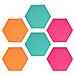 Hexagon Felt Consiglio Tiles - Set Di 6 Avviso Memo Bulletin Boards Con Push Pin Confezione 59 X 7 Pollici (15 X 17.7 Cm) - Turchese Arancione Rosa - Foto miniatura 1