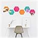 Hexagon Felt Consiglio Tiles - Set Di 6 Avviso Memo Bulletin Boards Con Push Pin Confezione 59 X 7 Pollici (15 X 17.7 Cm) - Turchese Arancione Rosa - Foto miniatura 2