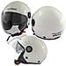 Moto Jet Casco Scooter Lunga Visiera Ece2205 Certificato Parasole Bianco Xs - Foto miniatura 10