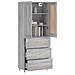 Credenza Grigio Sonoma 69,5x34x180 Cm In Legno Multistrato - Foto miniatura 3