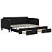 Divano Letto Estraibile Con Cassetti Nero 100x200 Cm In Tessuto - Foto miniatura 1