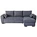 Divano Angolare Trasformabile Reversibile Max - Chaise Longue Con Cassapanca - Tessuto Grigio Scuro - 240 X 143 X 85 Cm - Foto miniatura 1