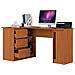 Scrivania ad angolo B20 sinistro, 1 anta e 3 cassetti, 155x85x77 cm, Colore Ontano - Foto miniatura 2