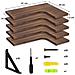 Set 4 Mensole In Legno Rovere Da Parete Scaffalatura Muro Salvaspazio 41x14x29cm - Foto miniatura 3