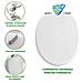 Copriwater Universale Copri Wc Legno Mdf Coprivaso Sedile Bianco Water Pesante - Foto miniatura 3