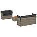 Set Divano da Giardino 6 pz con Cuscini Grigio in Polyrattan - Foto miniatura 1