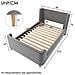 Letto Contenitore  Letto Imbottito Letto Per Bambini, Letto Singolo Letto A Slitta, 90 X 200 Cm, Per Bambini E Bambine, Grigio, Senza Materasso - Foto miniatura 3