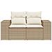 Divano Da Giardino Con Cuscini A 2 Posti Beige In Polyrattan - Foto miniatura 3