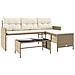 Divano da Giardino con Tavolo e Cuscini a L Beige in Polyrattan - Foto miniatura 1