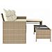 Divano da Giardino con Tavolo e Cuscini a L Beige in Polyrattan - Foto miniatura 6