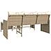 Divano da Giardino con Tavolo e Cuscini a L Beige in Polyrattan - Foto miniatura 7