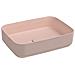 Lavabo Rettangolare Da Appoggio Senza Troppo Pieno In Ceramica Senza Foro Rubinetto - Salmone Opaco - Foto miniatura 1