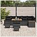 Set Divano da Giardino con cuscino 9 pcs Nero Poly Rattan - Foto miniatura 3