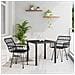 Set da Pranzo per Giardino 3 pcs Nero Poly Rattan - Foto miniatura 2