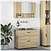 Set di mobili per il bagno con cassetto 2 pcs rovere sonoma - Foto miniatura 2