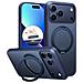 Cover per iPhone 17 Pro Max - TPU+PC, Blu Oscuro, Con Soporte - Foto miniatura 1