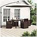 Set da Pranzo per Giardino con cuscino 5 pcs Marrone e Crema PP - Foto miniatura 2