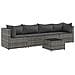 Set Divani da Giardino 5 pz con Cuscini in Polyrattan Grigio - Foto miniatura 1