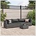 Set Divani da Giardino 5 pz con Cuscini in Polyrattan Grigio - Foto miniatura 2