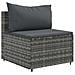 Set Divani da Giardino 5 pz con Cuscini in Polyrattan Grigio - Foto miniatura 3