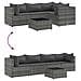 Set Divani da Giardino 5 pz con Cuscini in Polyrattan Grigio - Foto miniatura 6