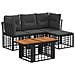Set Divano da Giardino 5 pz Nero e Grigio scuro polyrattan - Foto miniatura 1