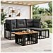 Set Divano da Giardino 5 pz Nero e Grigio scuro polyrattan - Foto miniatura 4