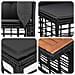 Set Divano da Giardino 5 pz Nero e Grigio scuro polyrattan - Foto miniatura 7