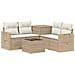 Set di divani 6 pz Beige e Bianco Crema - Foto miniatura 1
