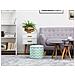 Pouf Sgabello Contenitore Verde Menta E Bianco Tunica - Foto miniatura 2