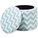 Pouf Sgabello Contenitore Verde Menta E Bianco Tunica - Foto miniatura 12