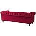 Set Divano E Poltrona A 4 Posti In Velluto Rosso Scuro Chesterfield - Foto miniatura 8