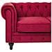 Set Divano E Poltrona A 4 Posti In Velluto Rosso Scuro Chesterfield - Foto miniatura 12