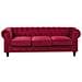 Set Divano E Poltrona A 4 Posti In Velluto Rosso Scuro Chesterfield - Foto miniatura 14