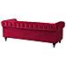 Set Divano E Poltrona A 4 Posti In Velluto Rosso Scuro Chesterfield - Foto miniatura 15