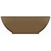 Lavandino Lusso Ovale Crema Opaco 40x33 cm in Ceramica - Foto miniatura 2