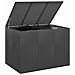 Contenitore Da Giardino In Rattan Pe 145x100x103 Cm Nero - Foto miniatura 3